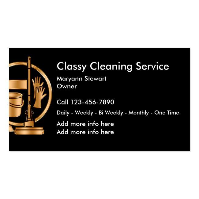Classy Cleaning Service Business Cards