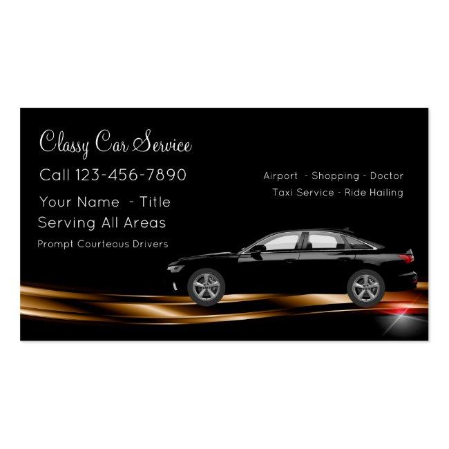 Classy Taxi Car Car Service Business Card