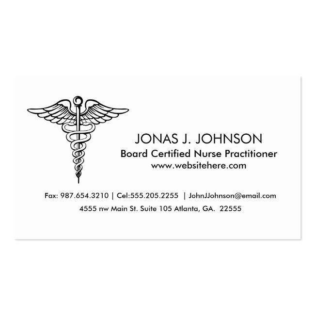 Clean And Professional Black And White Medical Business Card