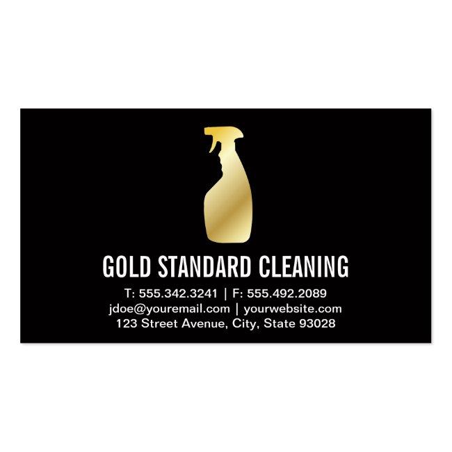 Cleaning Service (gold) Business Card