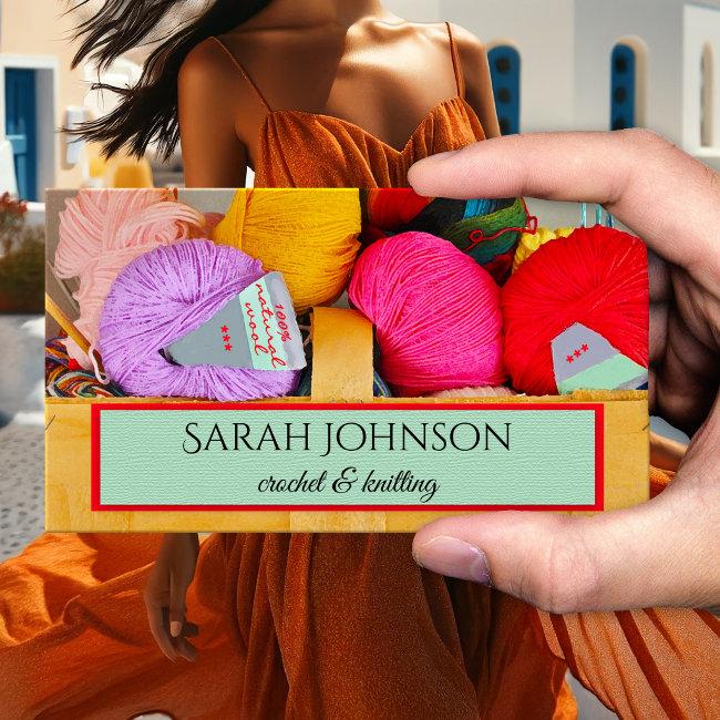 Colorful Crochet And Knitting Wool Business Card