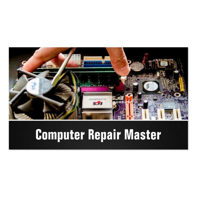 Computer Repair Technician Pc Motherboard Photo Business Card