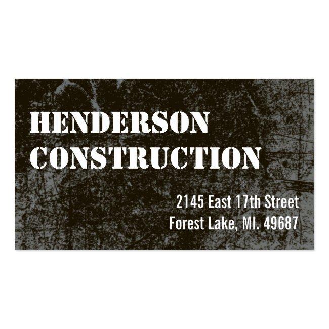 Construction Business Cards Dark Concrete