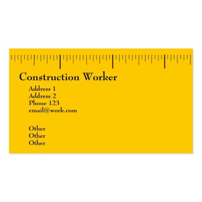 Construction Worker Business Card