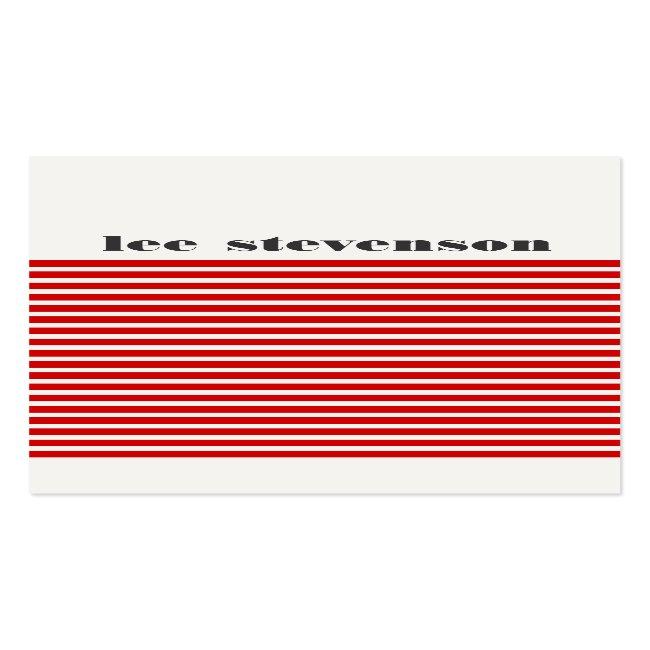 Cool Modern Red And Black Striped Hip Business Card