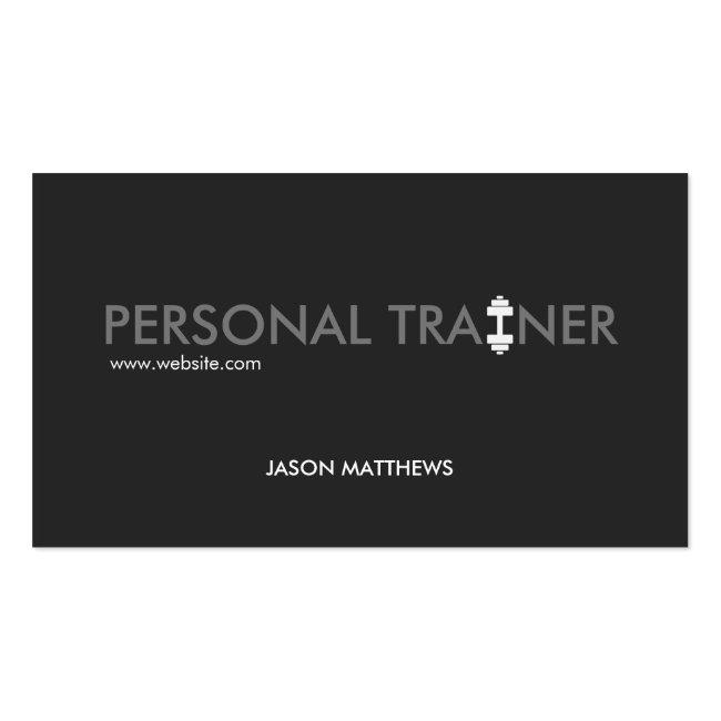 Cool Personal Trainer Dumbbell Logo Fitness Business Card