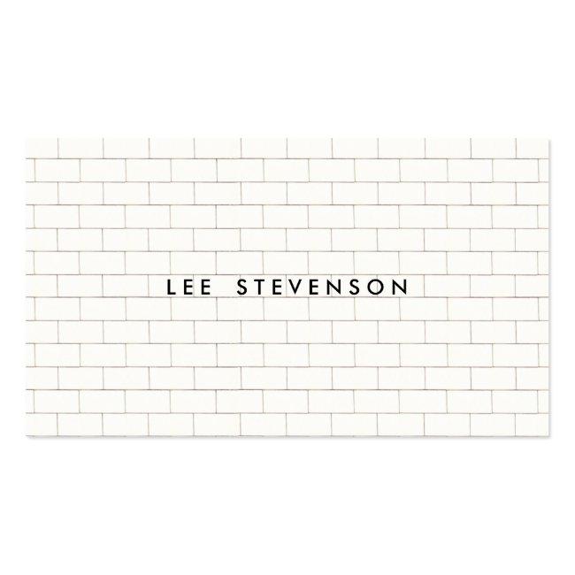 Cool Subway Tile Pattern White Business Card