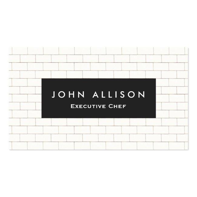Cool Subway Tile Personal Chef And Catering Business Card