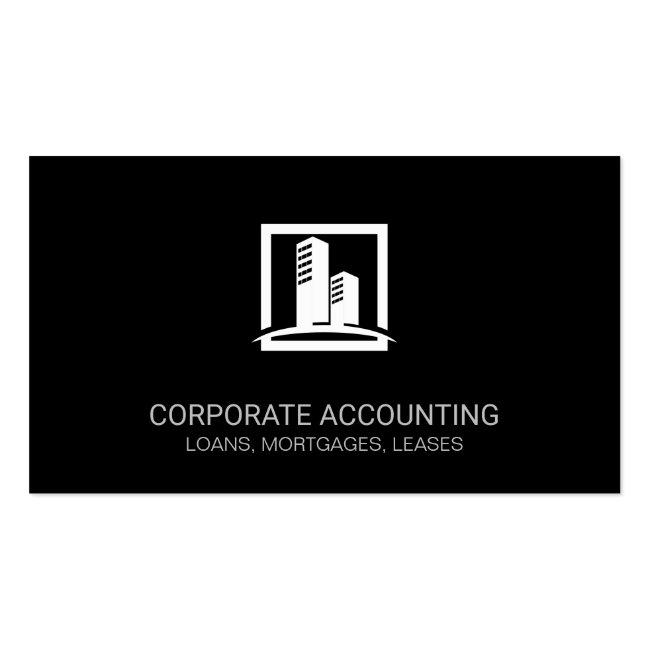 Corporate Building Icon Business Card