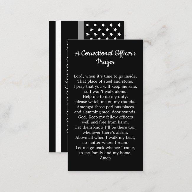 Correctional Officer Prayer Thin Gray Line Business Card
