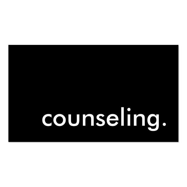 Counseling. Business Card