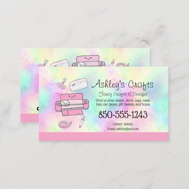 Craft Vinyl Rainbow Silhouette Cricut Watercolor B Business Card
