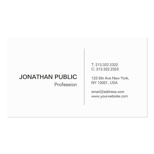 Create Your Own Sophisticated Simple White Business Card