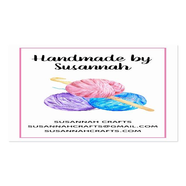 Crochet And Yarn Handmade Pink Craft Business Card