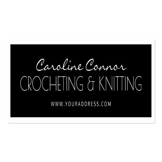 Crocheting & Knitting Black & White Bordered Card