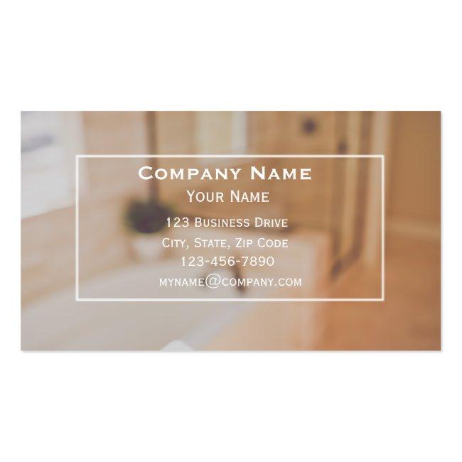 Custom Bathroom Contractor Business Card