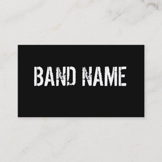 Custom Modern Black & White Band Business Card