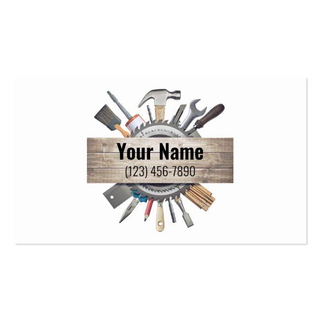 Customizable Handyman Contractor Tools V1 Business Card Magnet