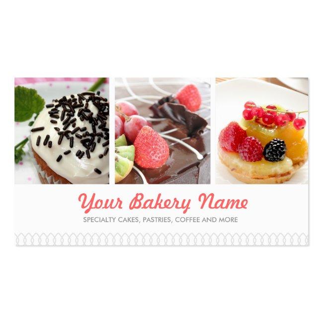 Cute Bakery Business Card With 4 Photos