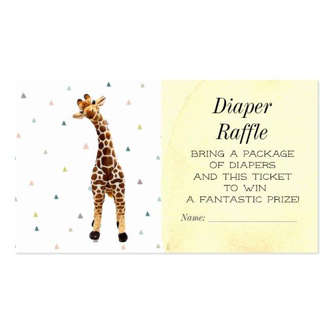 Cute Giraffe Diaper Raffle Baby Shower Ticket