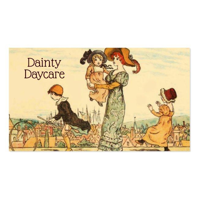 Daycare Business Vintage Nanny Babysitting Business Card