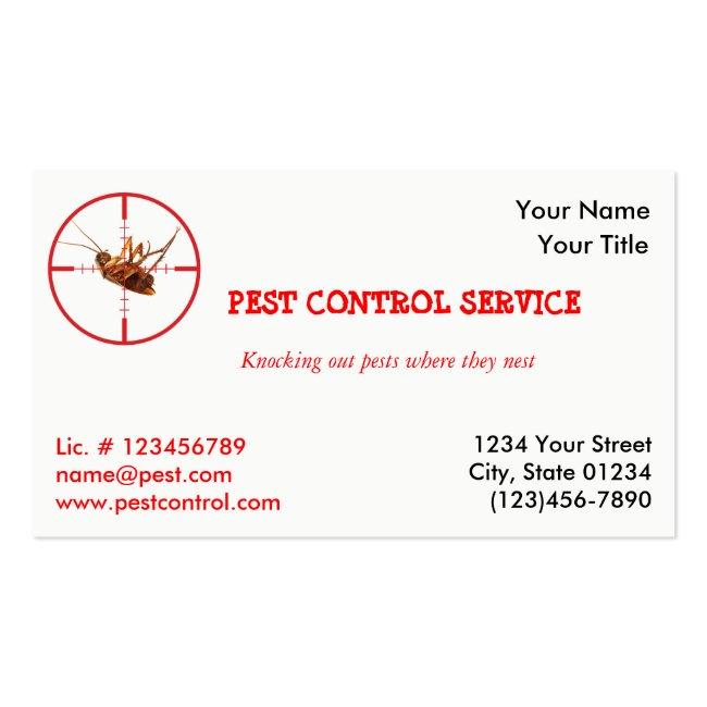 Dead Roach Pest Service 1 Sided Business Card V2