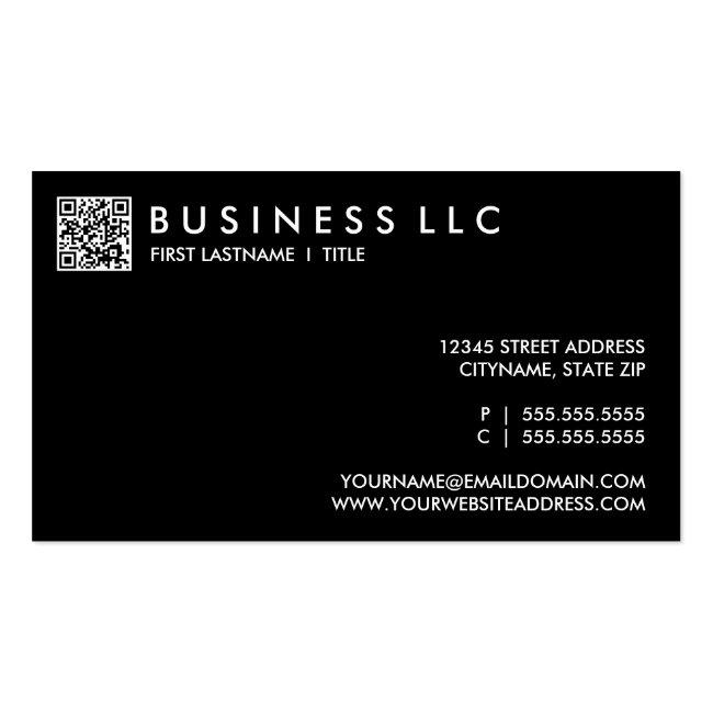 Design Your Own Qr Code: Plain Black And White. Business Card