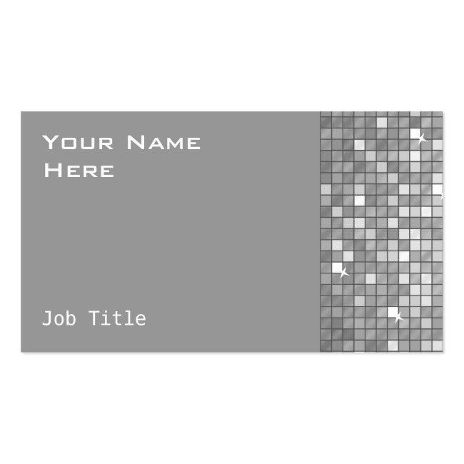 Disco Tiles "silver" Business Card Side
