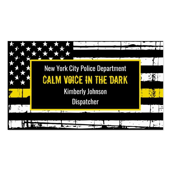 Dispatcher Fire Police Thin Yellow Line Business Card