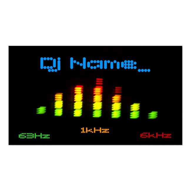 Dj Personal Equalizer Bar Eq - Add Your Name Business Card
