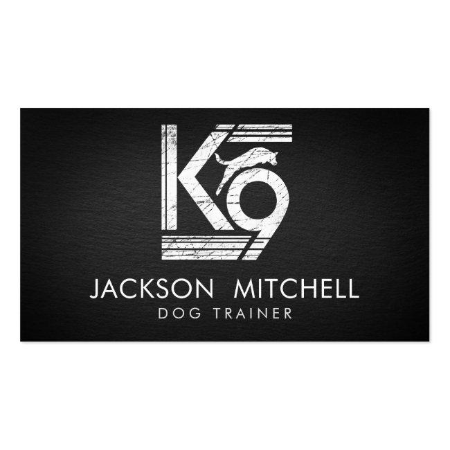 Dog Trainer - K9 Trainer Black And White Business Card