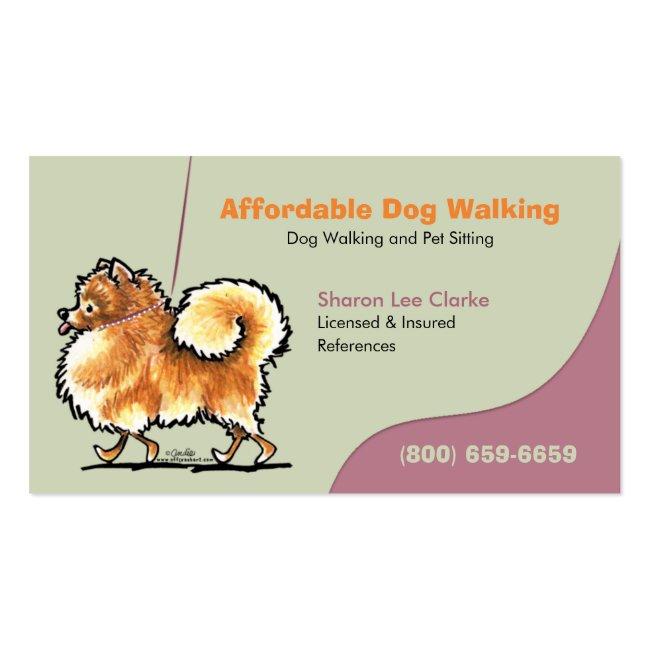 Dog Walker Pet Business Pomeranian Business Card