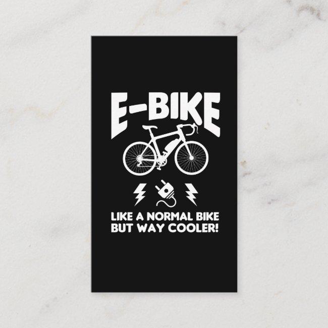 E-bike Cycling Electric Bicycle Biking Business Card