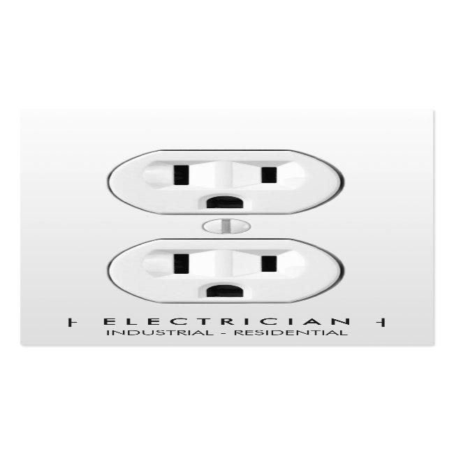Electrician Modern Simple White Electrical Outlet Appointment Card