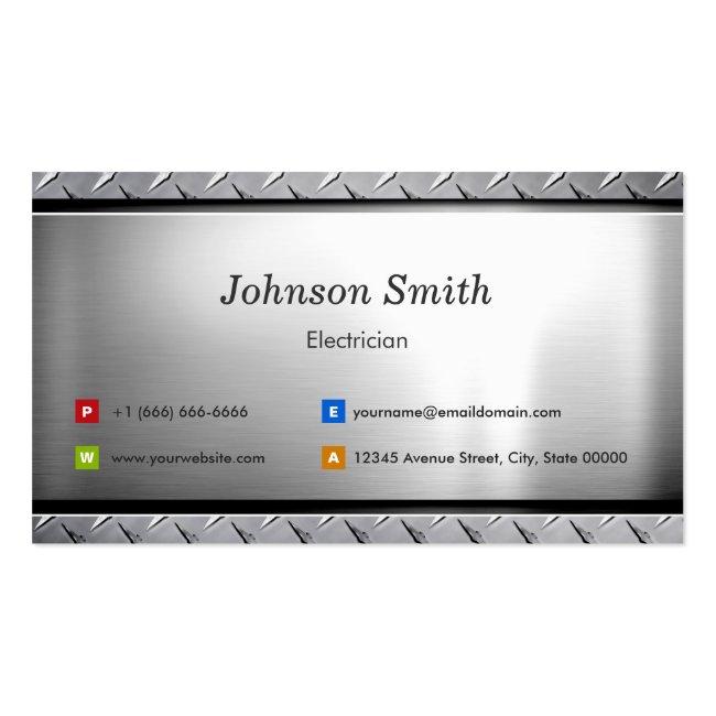 Electrician - Stylish Platinum Look Business Card