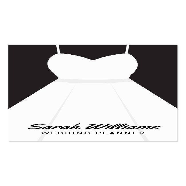Elegant Black And White Event Wedding Planner Business Card