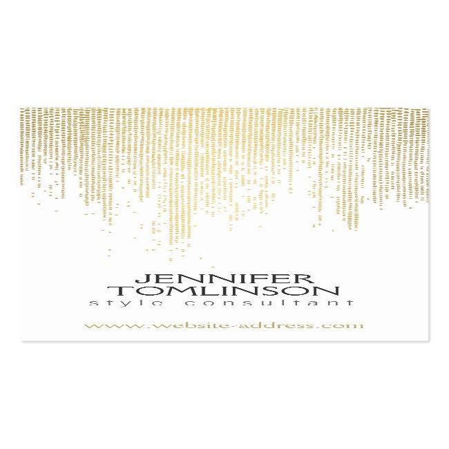 Elegant Faux Gold Confetti Dots Pattern Business Card