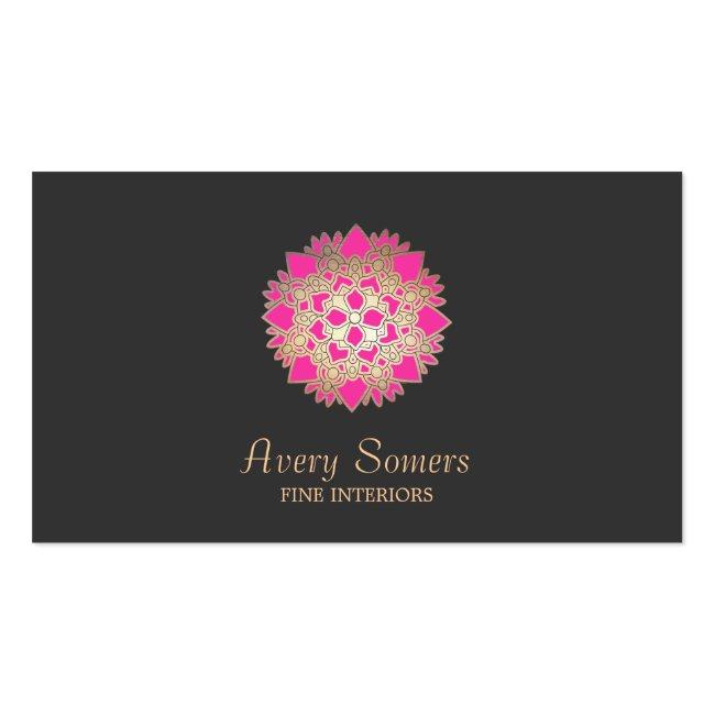 Elegant Lotus Flower Interior Designer Business Business Card