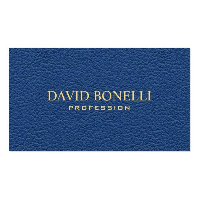 Elegant  Masculine  Blue Leather Look Professional Business Card