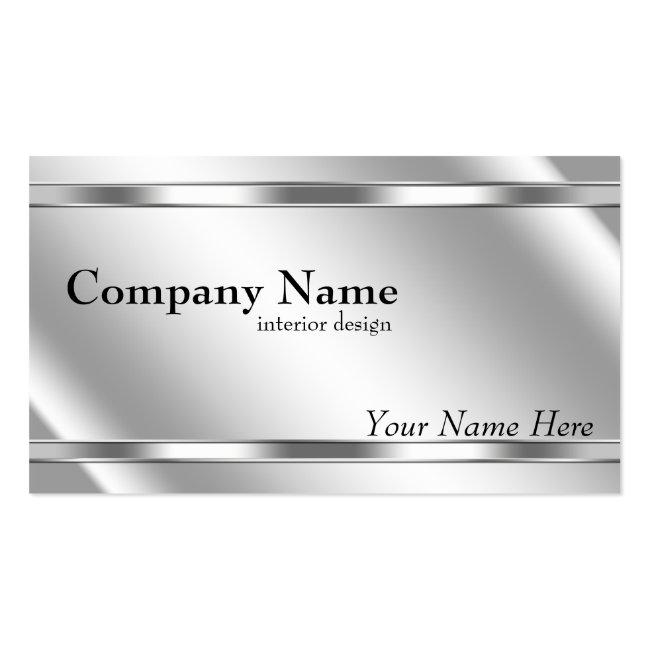 Elegant Metallic Look Shaded Platinum Business Card