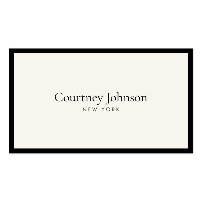 Elegant Minimalist Luxury Boutique Black/ivory Business Card