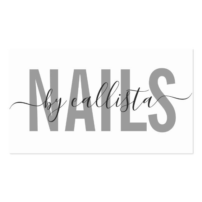 Elegant Modern Simple Typography Nail Artist Business Card