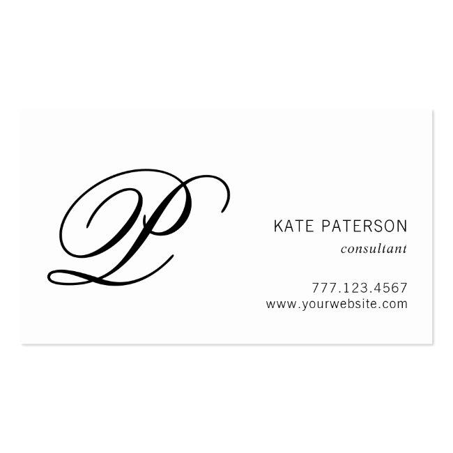 Elegant Monogram Professional Black And White Business Card Magnet