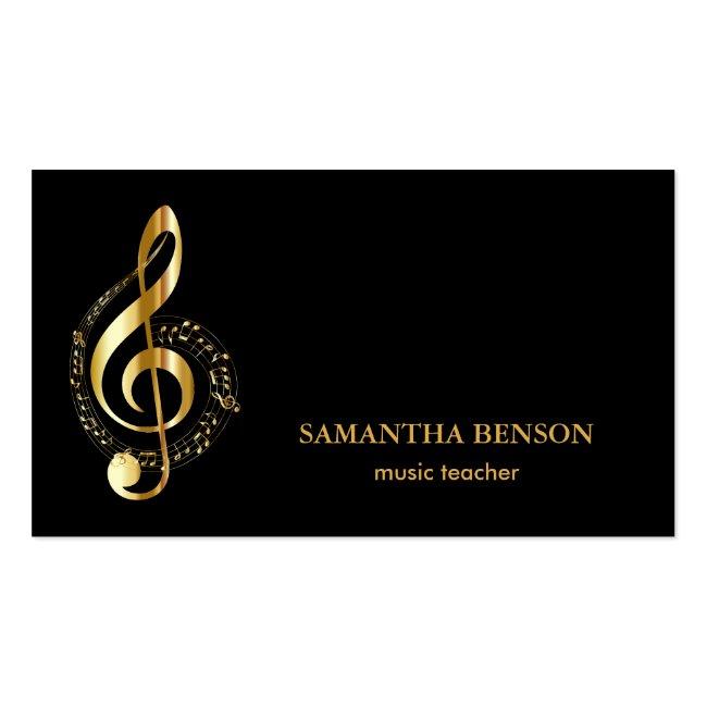 Elegant Musician Business Card With Music Note