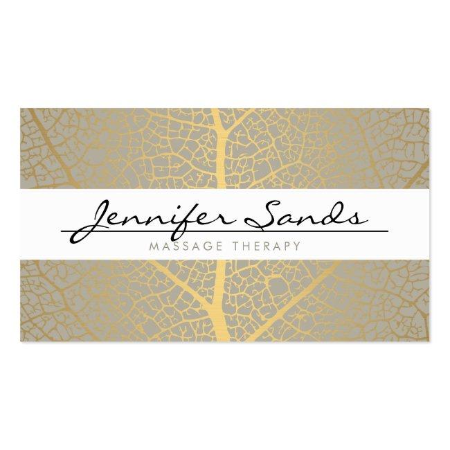 Elegant Name With Gold Tree Pattern Business Card