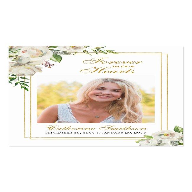 Elegant Sympathy Funeral Memorial Prayer Cards