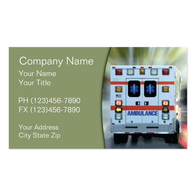 Ems Medical Emergency Business Card