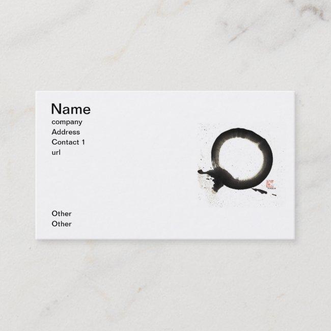 Enso, Black Sumi Ink Business Card