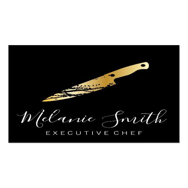Expressive Gold Knife (executive) Square Business Card