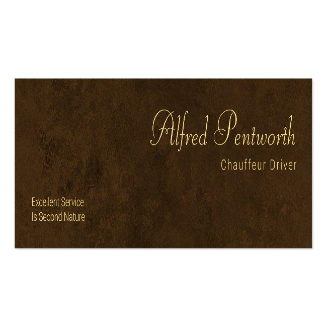 Exquisite Minimalist Brown Grunge Chauffeur Mini Business Card